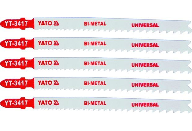 Listy pro přímočarou pilu, úchyt EU (BOSCH) , délka 130mm , univerzální,  Bi-metal, Yato