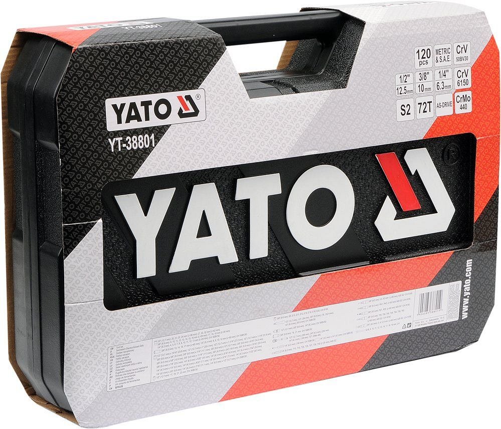 YATO Gola sada 1/2", 3/8", 1/4" + psluenstv 120 ks YT-38801
