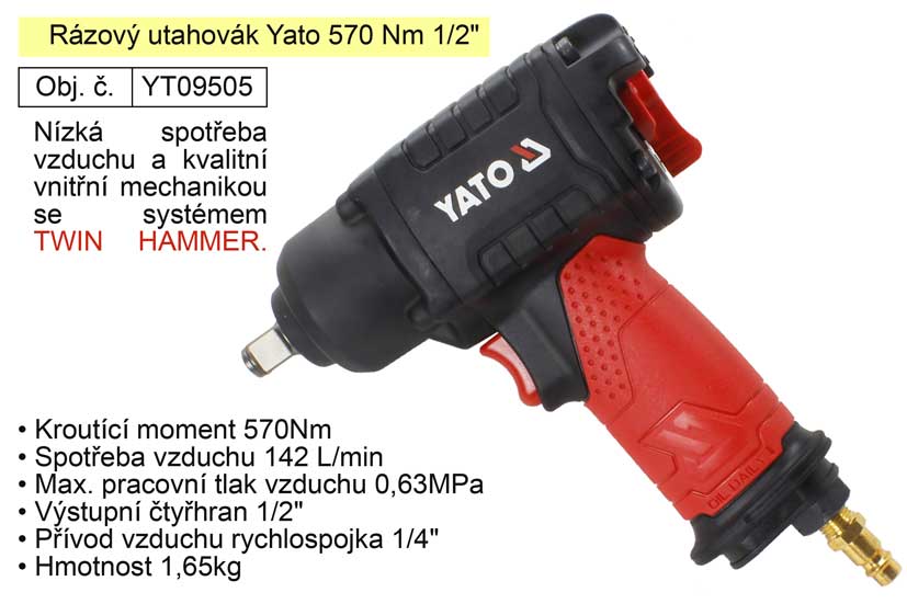 Rzov utahovk Yato 570 Nm 1/2"  YT-09505