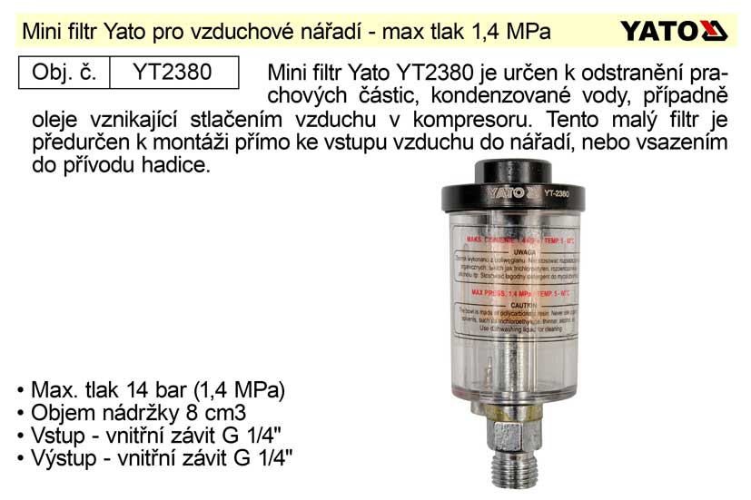Mini filtr Yato pro vzduchové nářadí