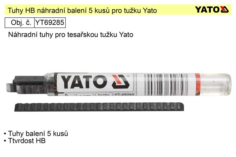Tuhy náhardní HB balení 5 kusů pro tužku Yato